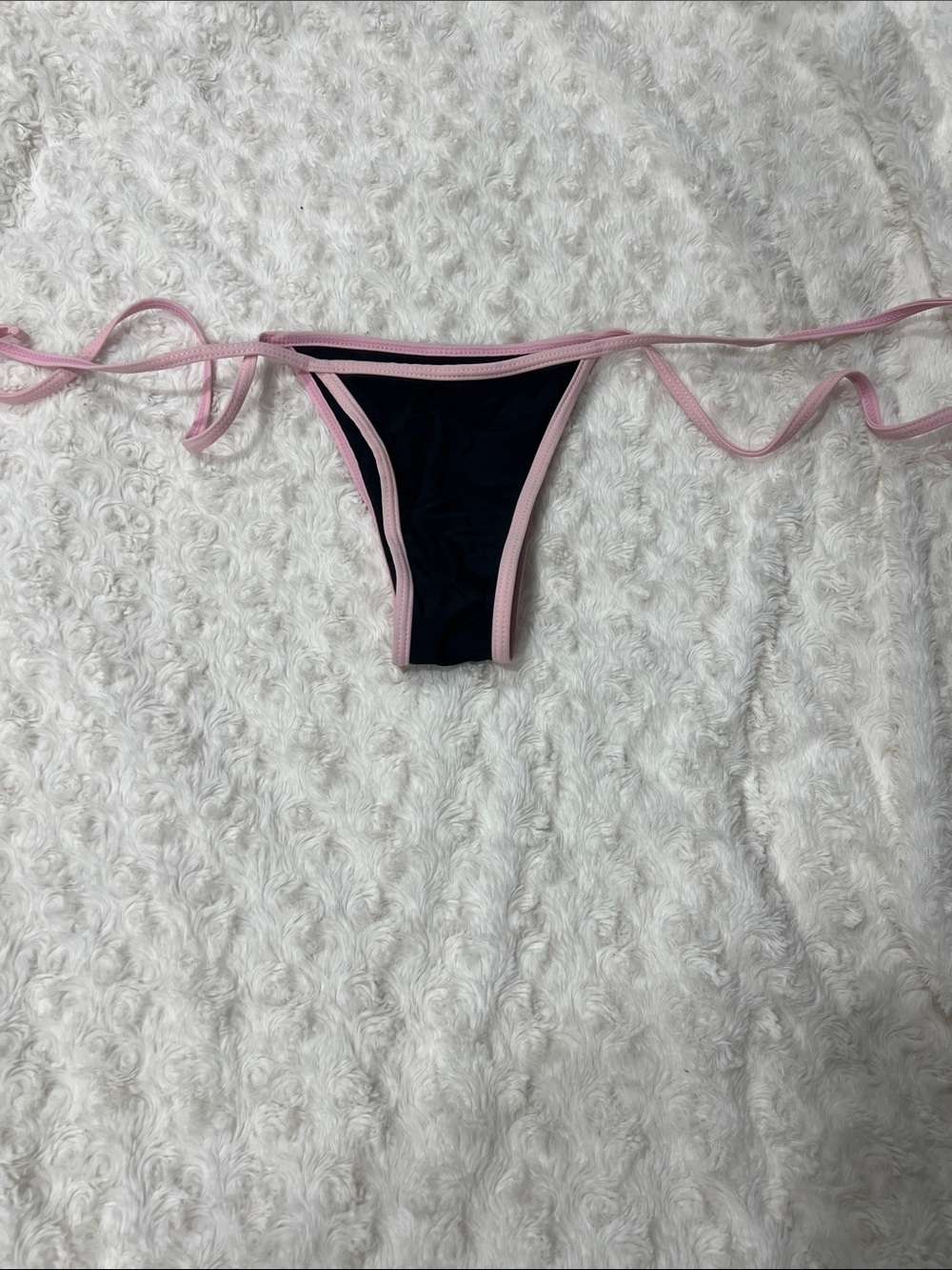 Black Bikini Bottom with Pink Trim